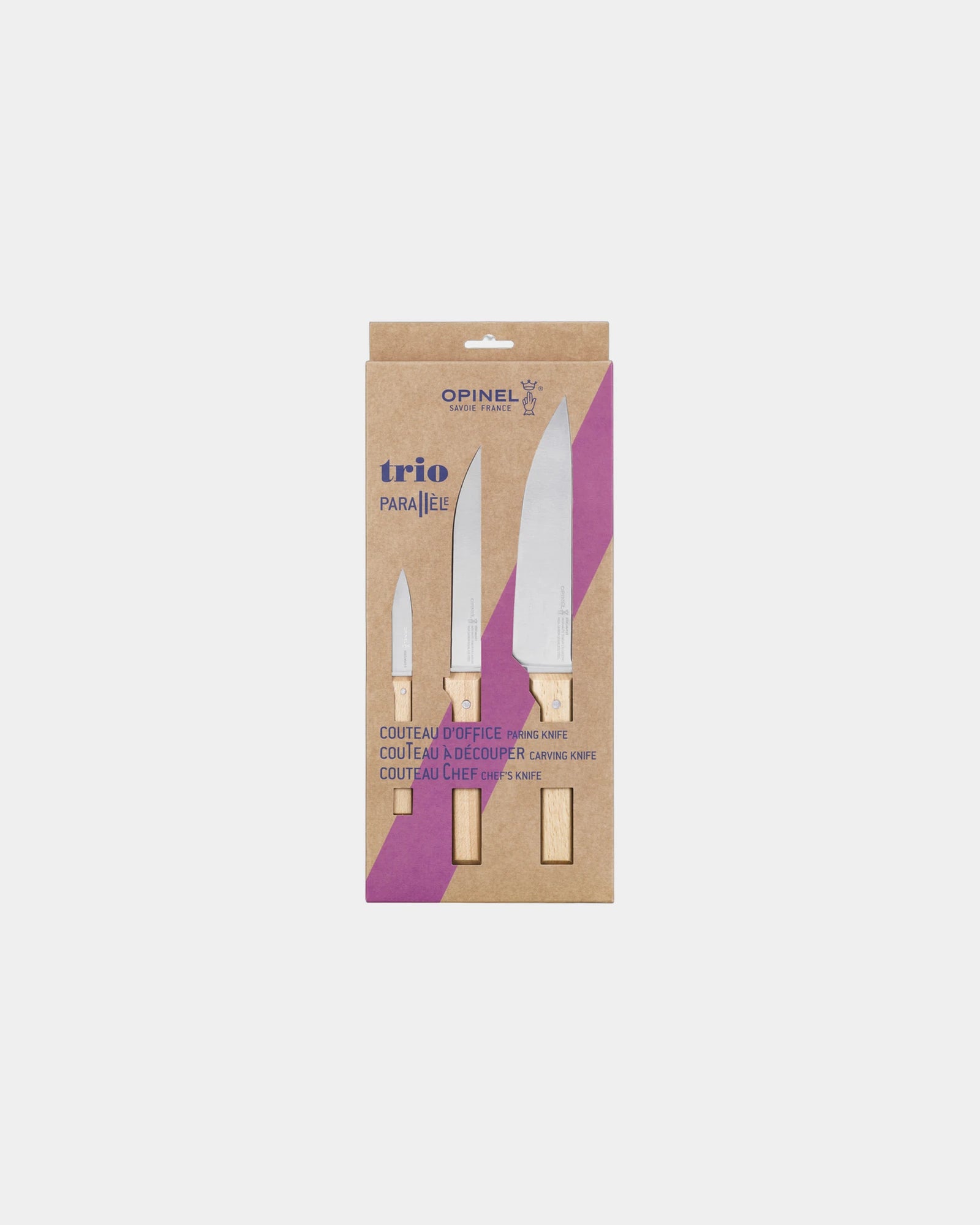 Set coltelli acciaio inox Opinel Parallèle da personalizzare - 1