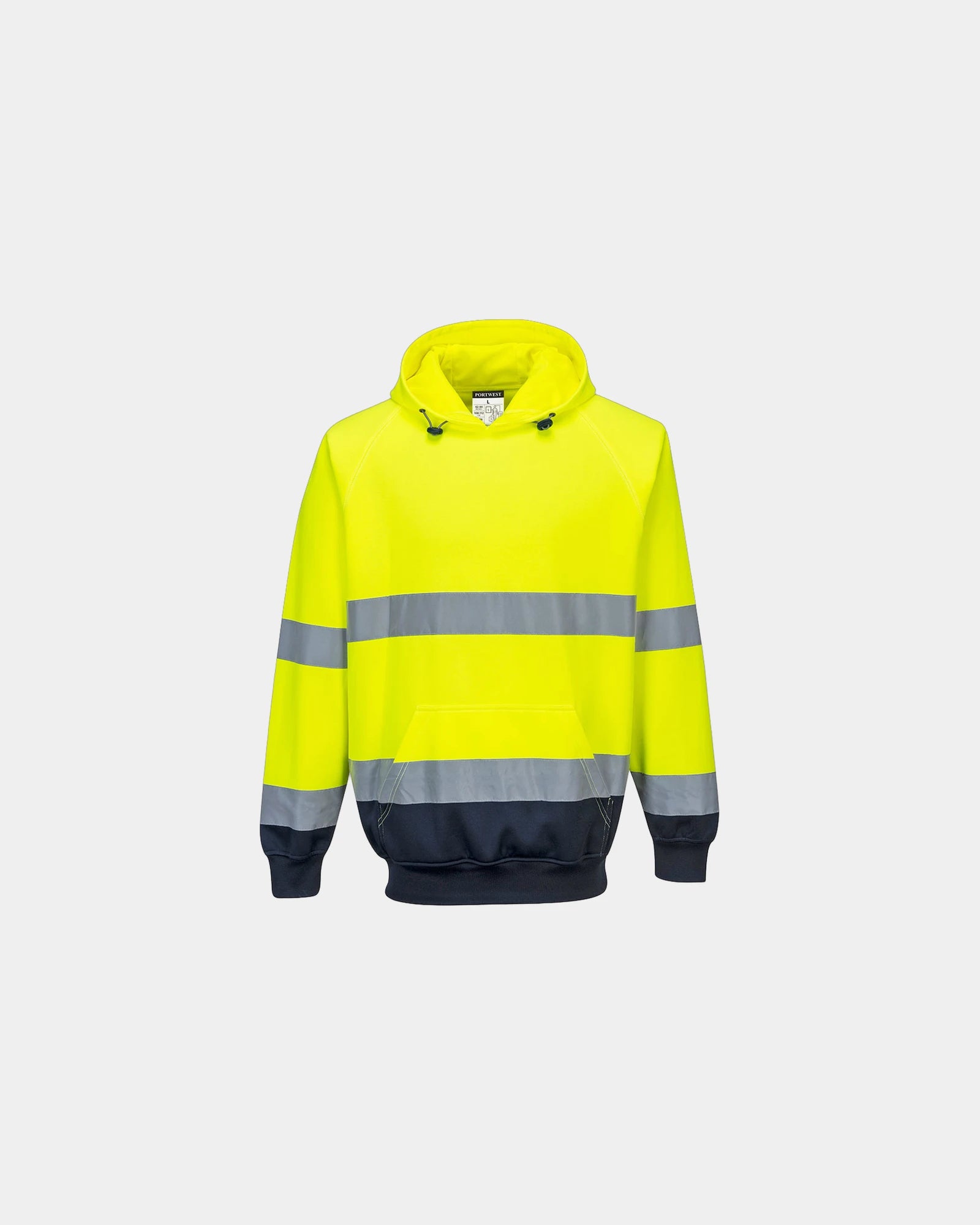 Felpa con cappuccio bicolore 300 g/m² da personalizzare - Giallo-Blu Navy