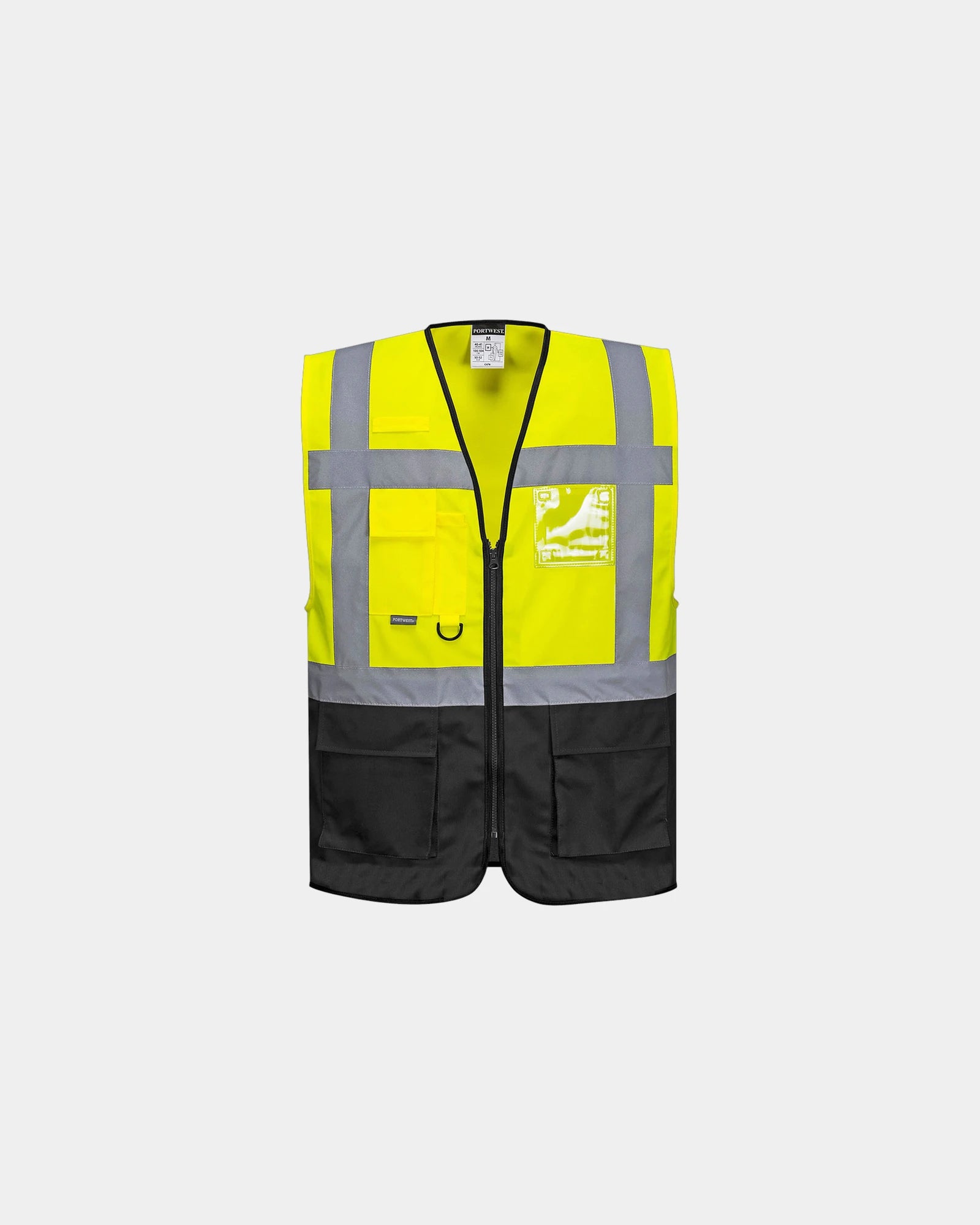 Gilet Executive con tasche poliestere da personalizzare - Giallo-Nero