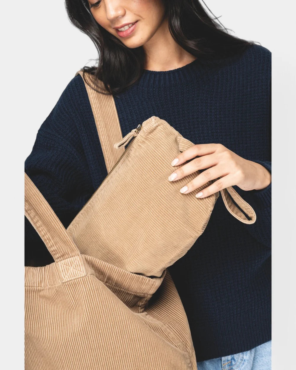 Pochette délavé in velluto a coste da personalizzare - 1