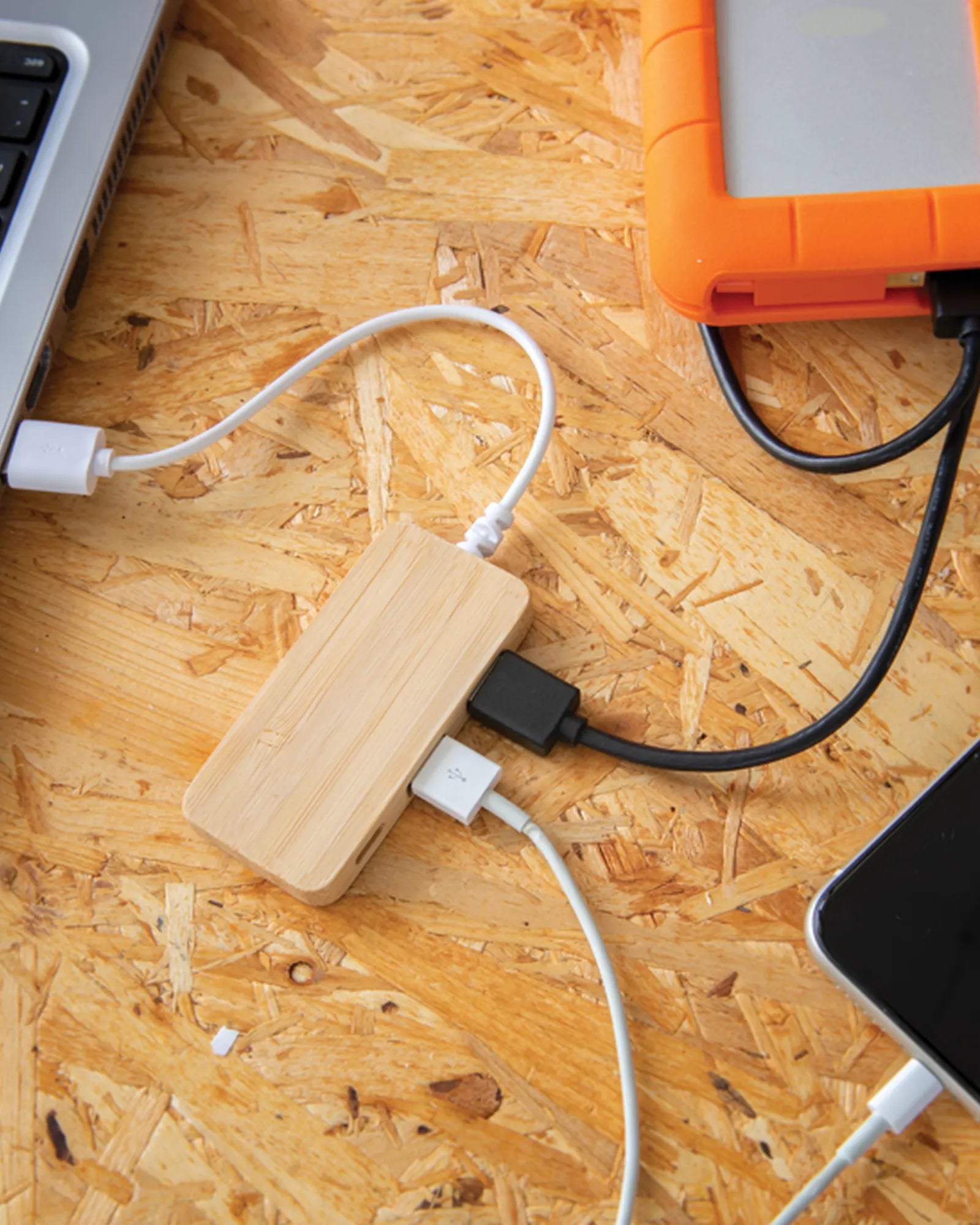 Hub USB bambù con porta type C da personalizzare - 4