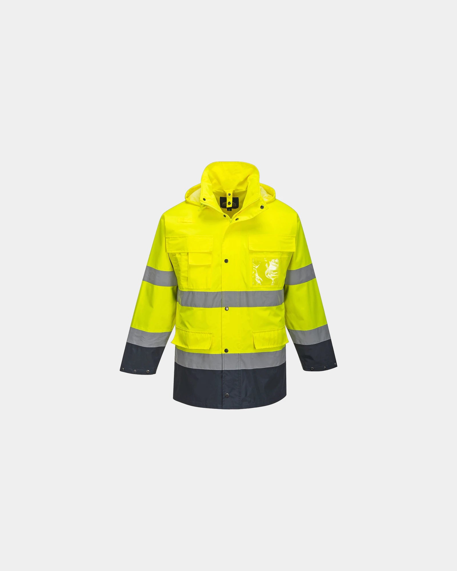 Parka alta visibilità 3 in 1 poliestere da personalizzare - Giallo-Blu Navy