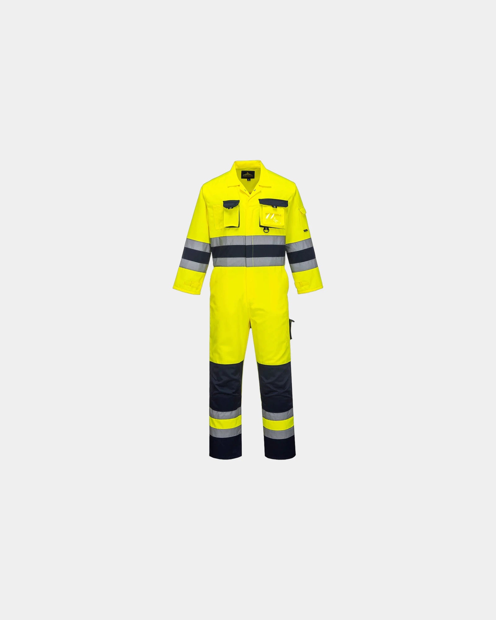 Tuta alta visibilità bicolore da personalizzare - Giallo-Blu Navy