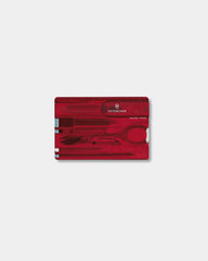 Multitool tascabile Victorinox Swiss Card da personalizzare - Rosso Trasparente