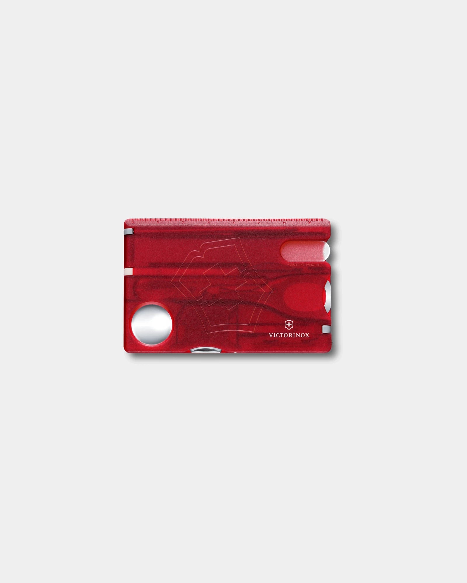 Swiss Card Victorinox lima per unghie da personalizzare - Rosso Trasparente