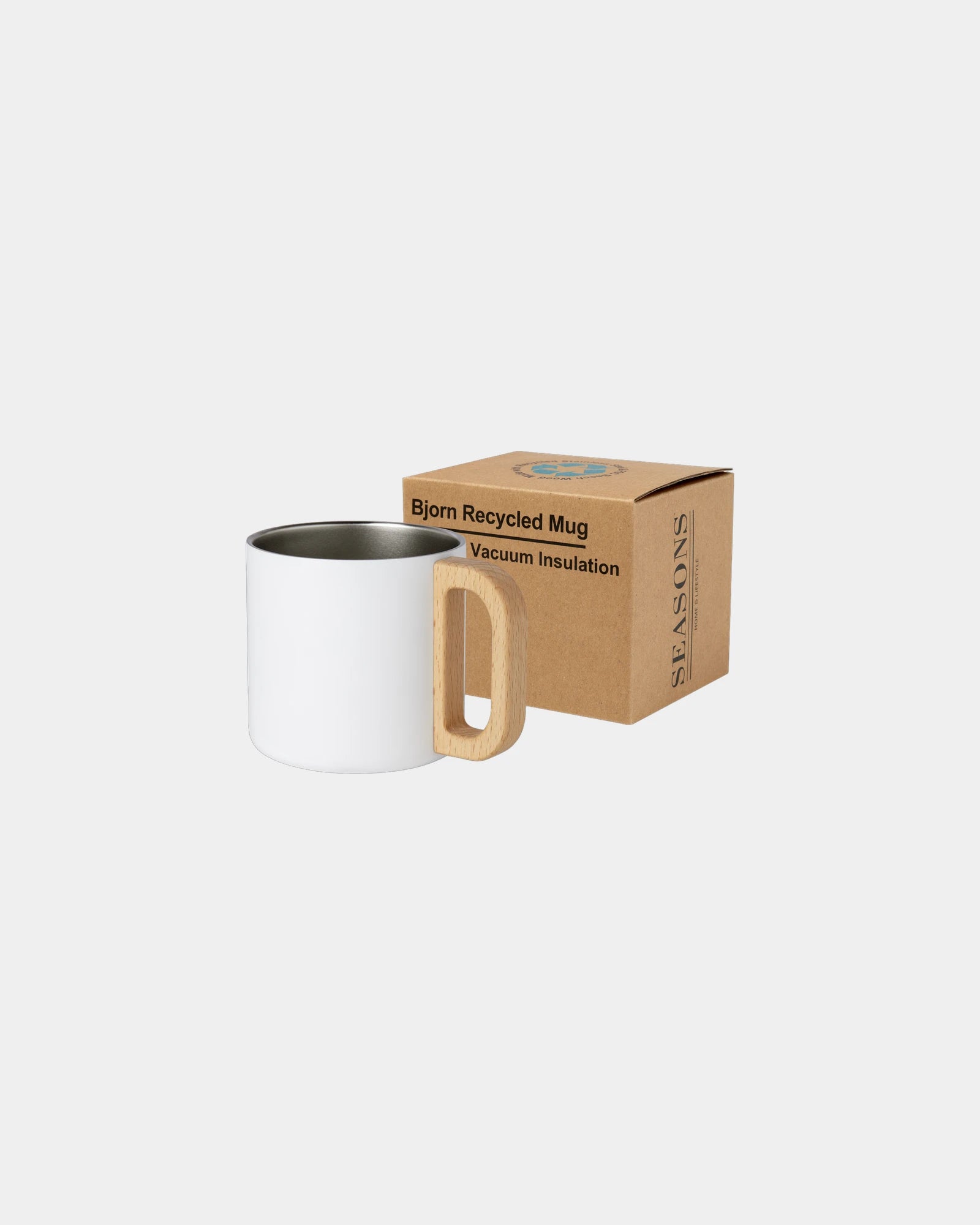 Tazza termica acciaio riciclato 360ml da personalizzare - Bianco