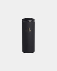 Tazza da viaggio acciaio riciclato 350ml da personalizzare - Nero