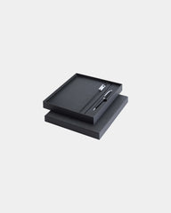 Set taccuino A5 e penna roller riciclato da personalizzare - Nero
