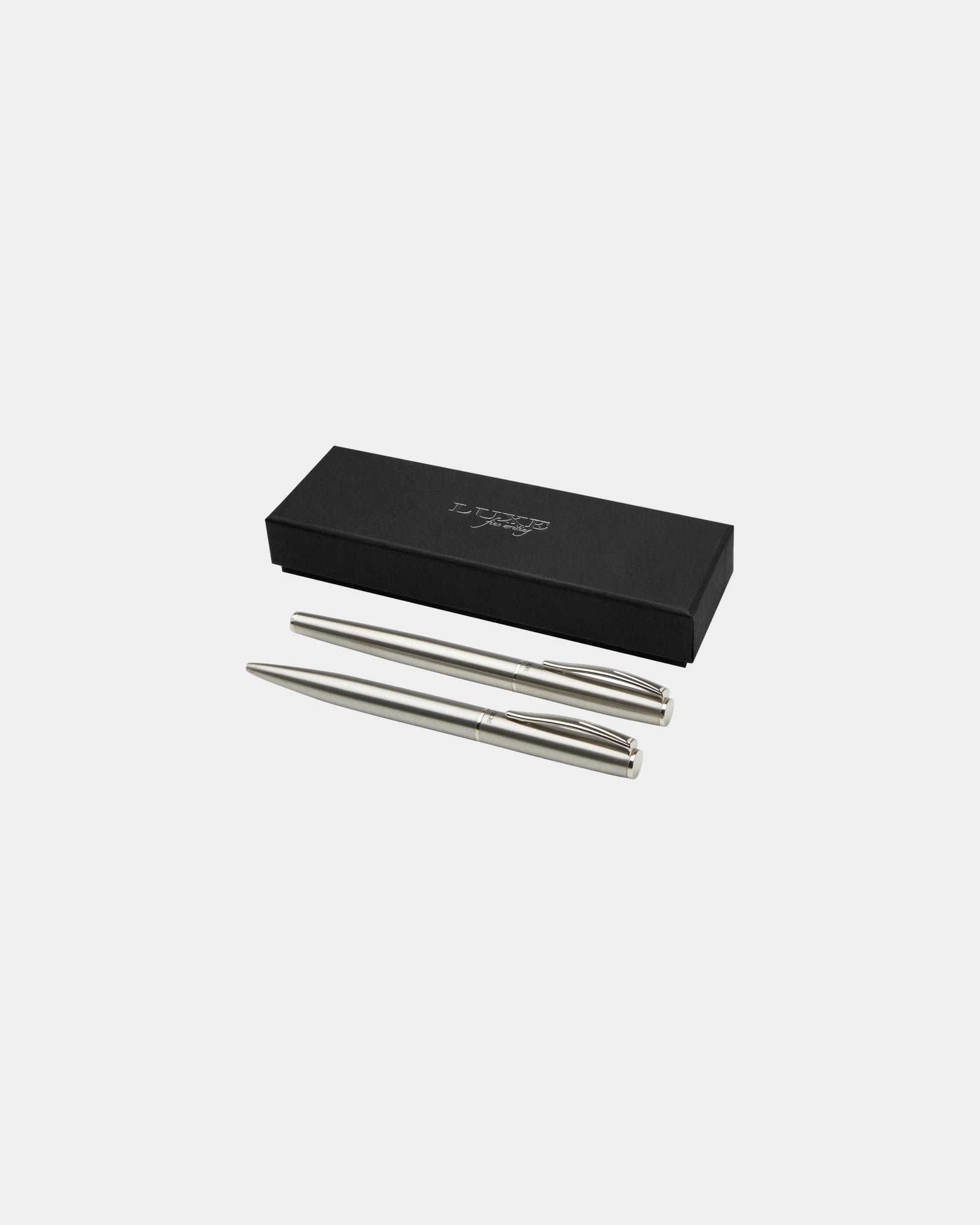 Set penna sfera e roller acciaio riciclato da personalizzare - Argento