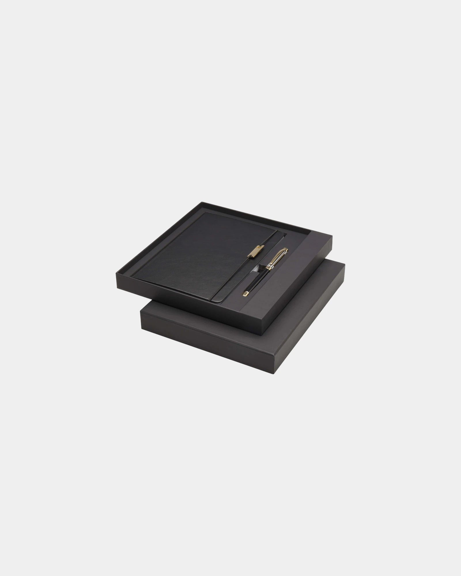 Set taccuino e penna roller riciclato da personalizzare - Nero