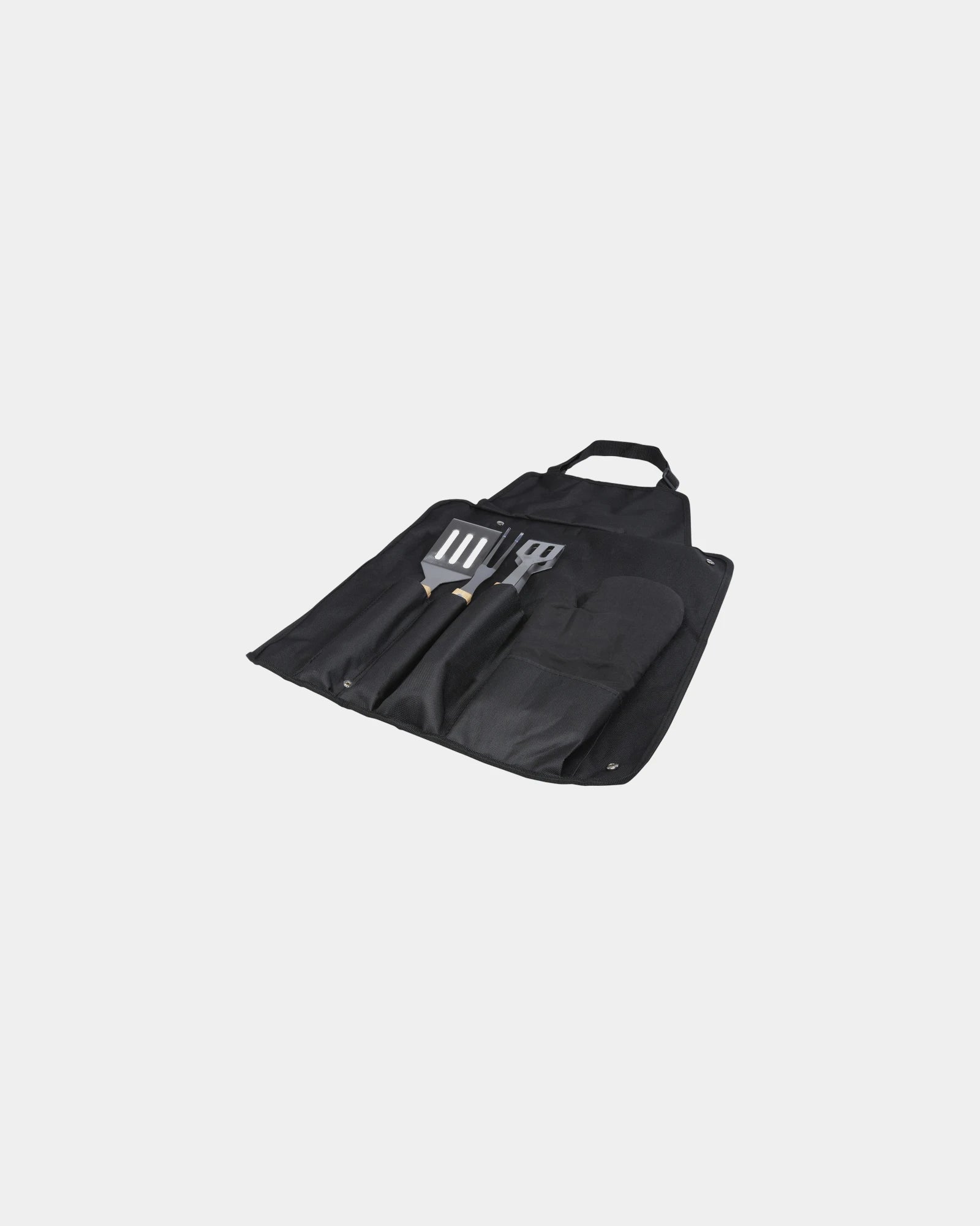 Set barbecue 5 pezzi bambù acciaio da personalizzare - Nero