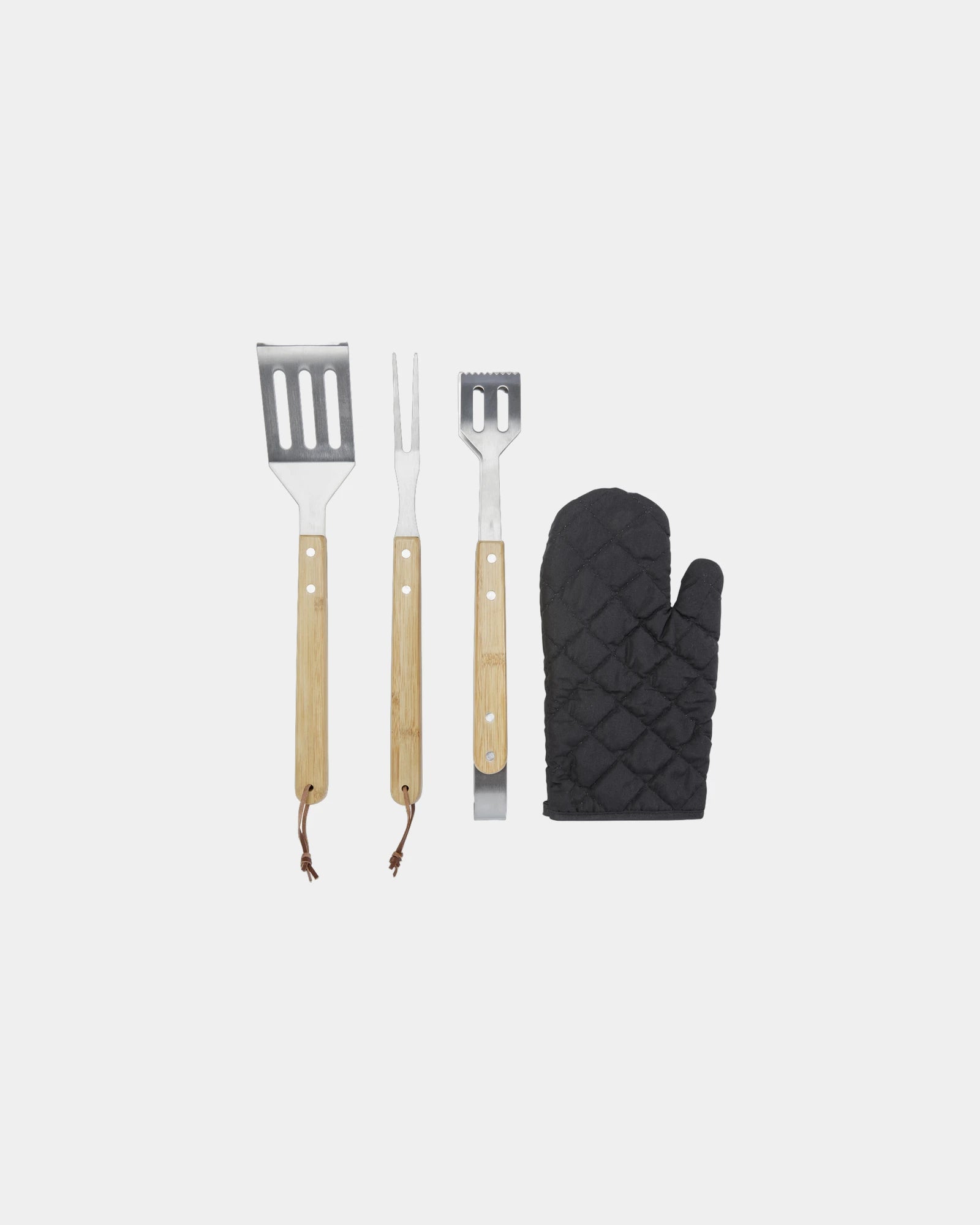 Set barbecue 5 pezzi bambù acciaio da personalizzare - 3