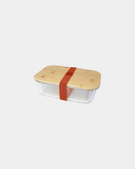 Porta pranzo vetro bambù Roby 1000ml da personalizzare - Terracotta
