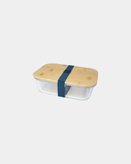 Porta pranzo vetro bambù Roby 1000ml da personalizzare - Blu Hale