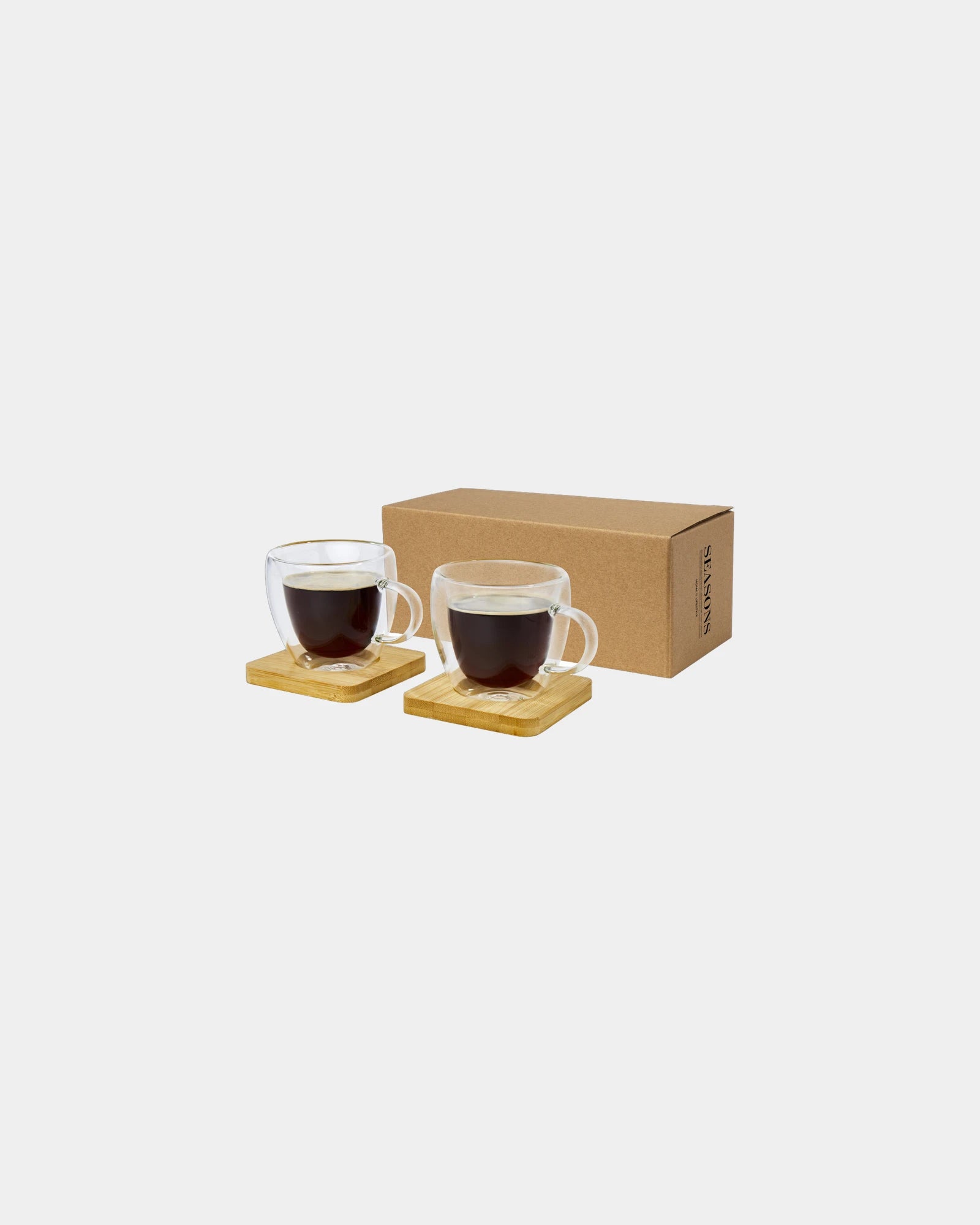 Set 2 bicchieri doppia parete bambù da personalizzare - Traslucido