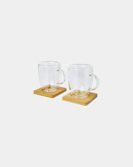 Set 2 bicchieri termici vetro bambù 350ml da personalizzare - 4