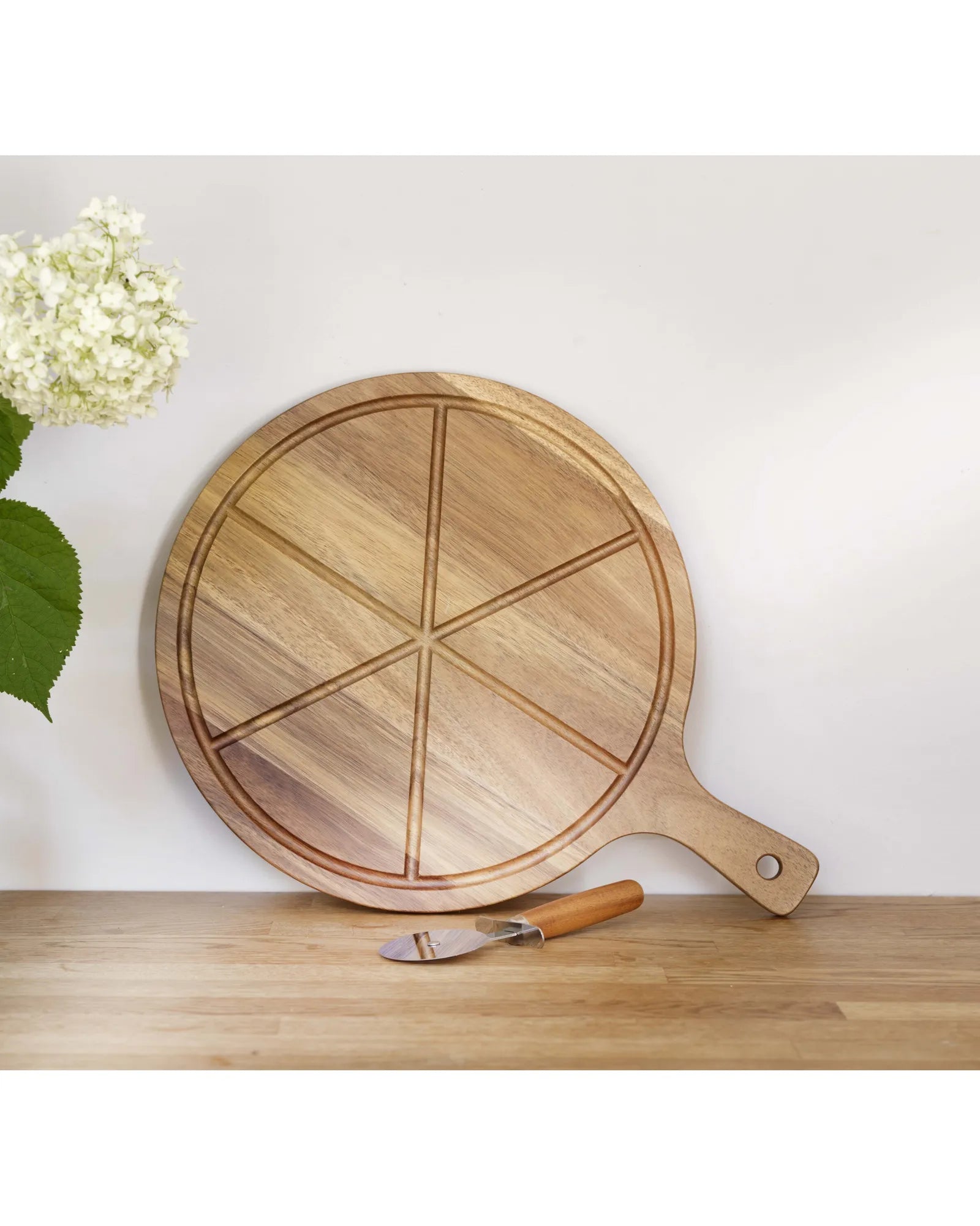 Set pizza acacia certificato FSC da personalizzare - 2