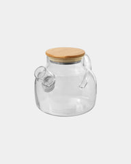 Teiera vetro borosilicato bambù 1000ml da personalizzare - Traslucido