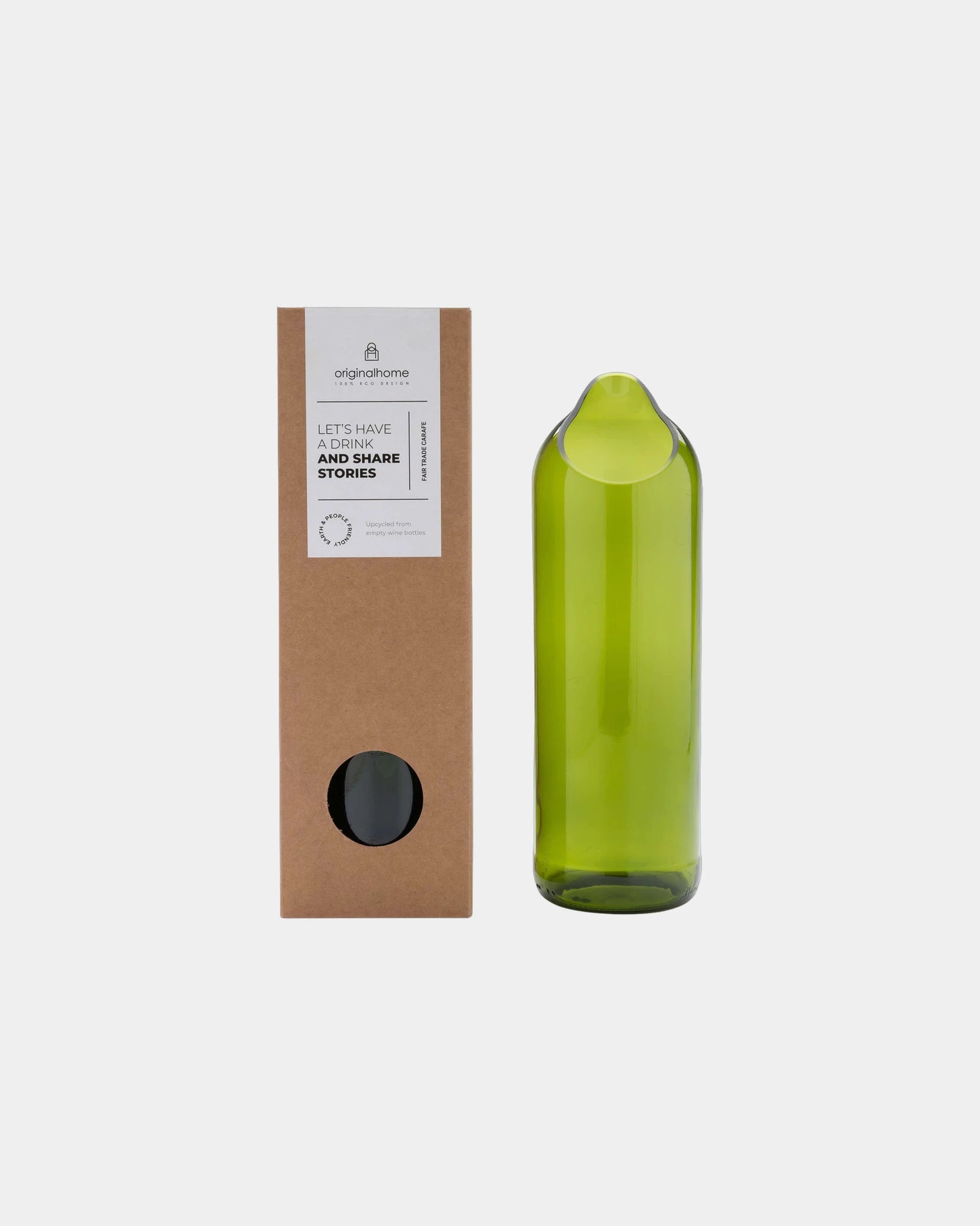 Caraffa vetro riciclato 430ml da personalizzare - Verde