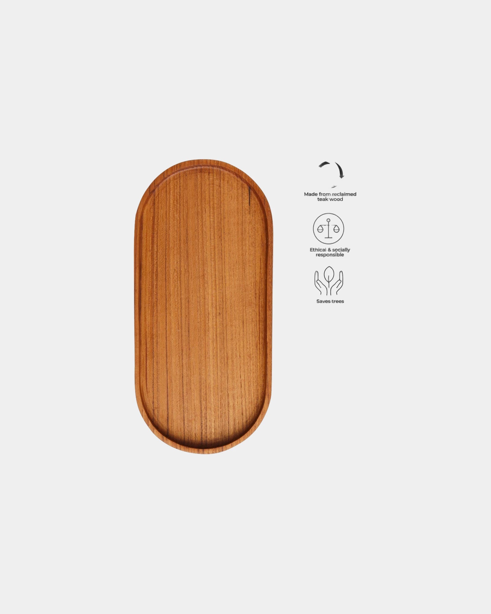 Vassoio in legno di teak riciclato da personalizzare - 2
