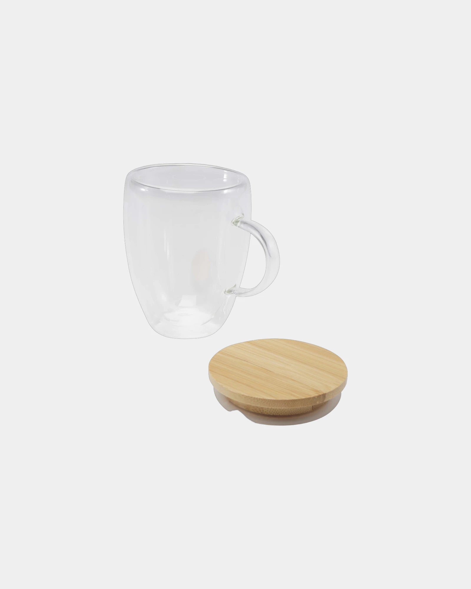 Tazza in vetro con coperchio bambù 350ml da personalizzare - 3