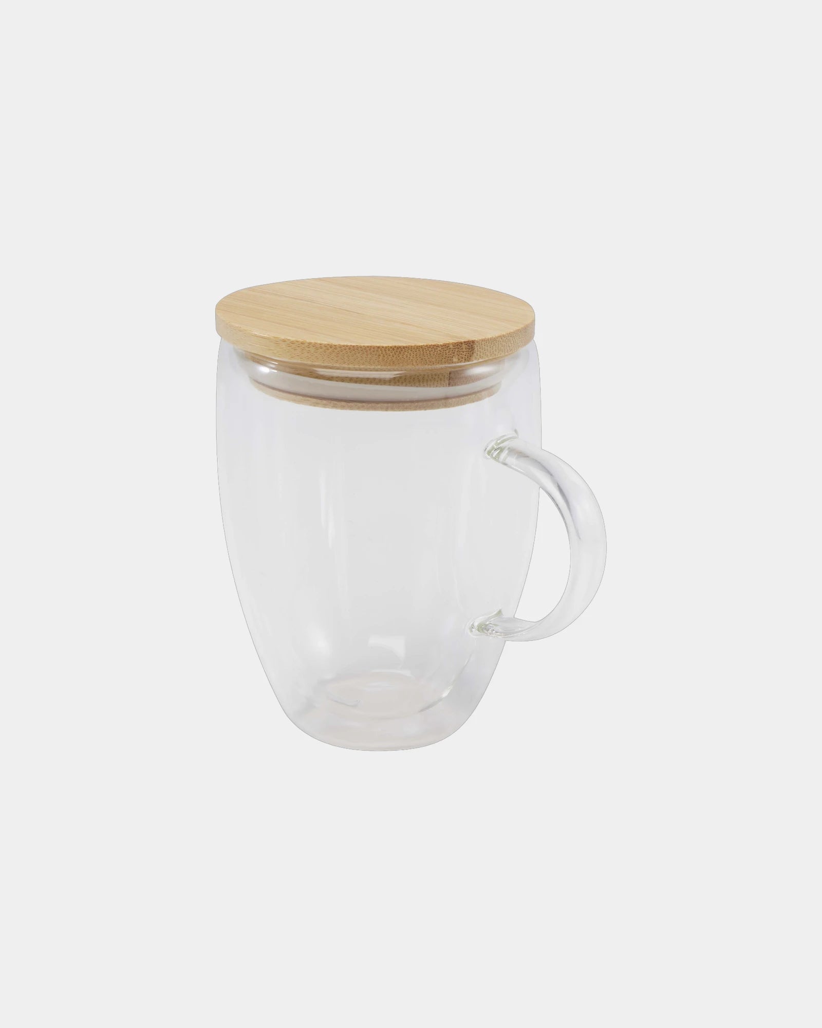 Tazza in vetro con coperchio bambù 350ml da personalizzare - 2