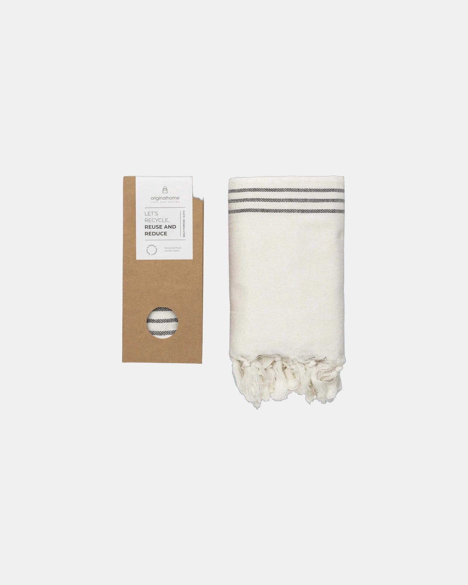 Telo multiuso cotone riciclato 85x175 da personalizzare - Bianco Panna