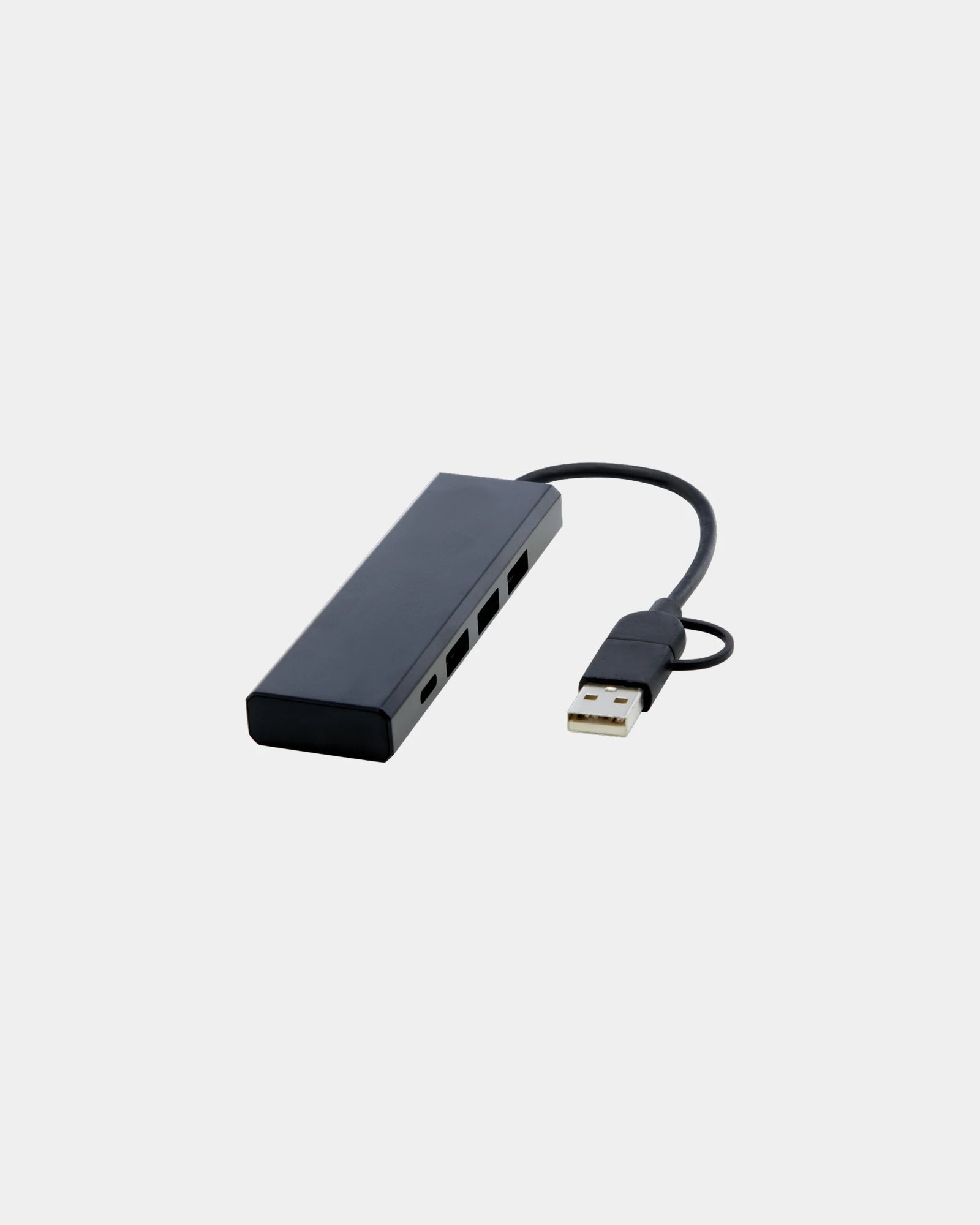 Hub USB alluminio riciclato RCS Rise da personalizzare - Nero