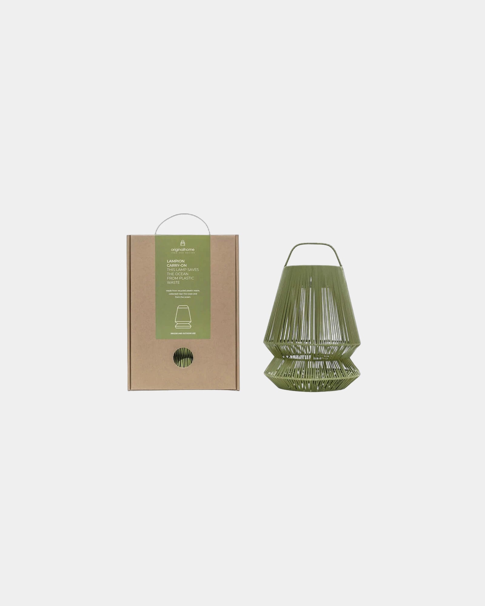 Paralume portatile plastica riciclata Lampion da personalizzare - Verde