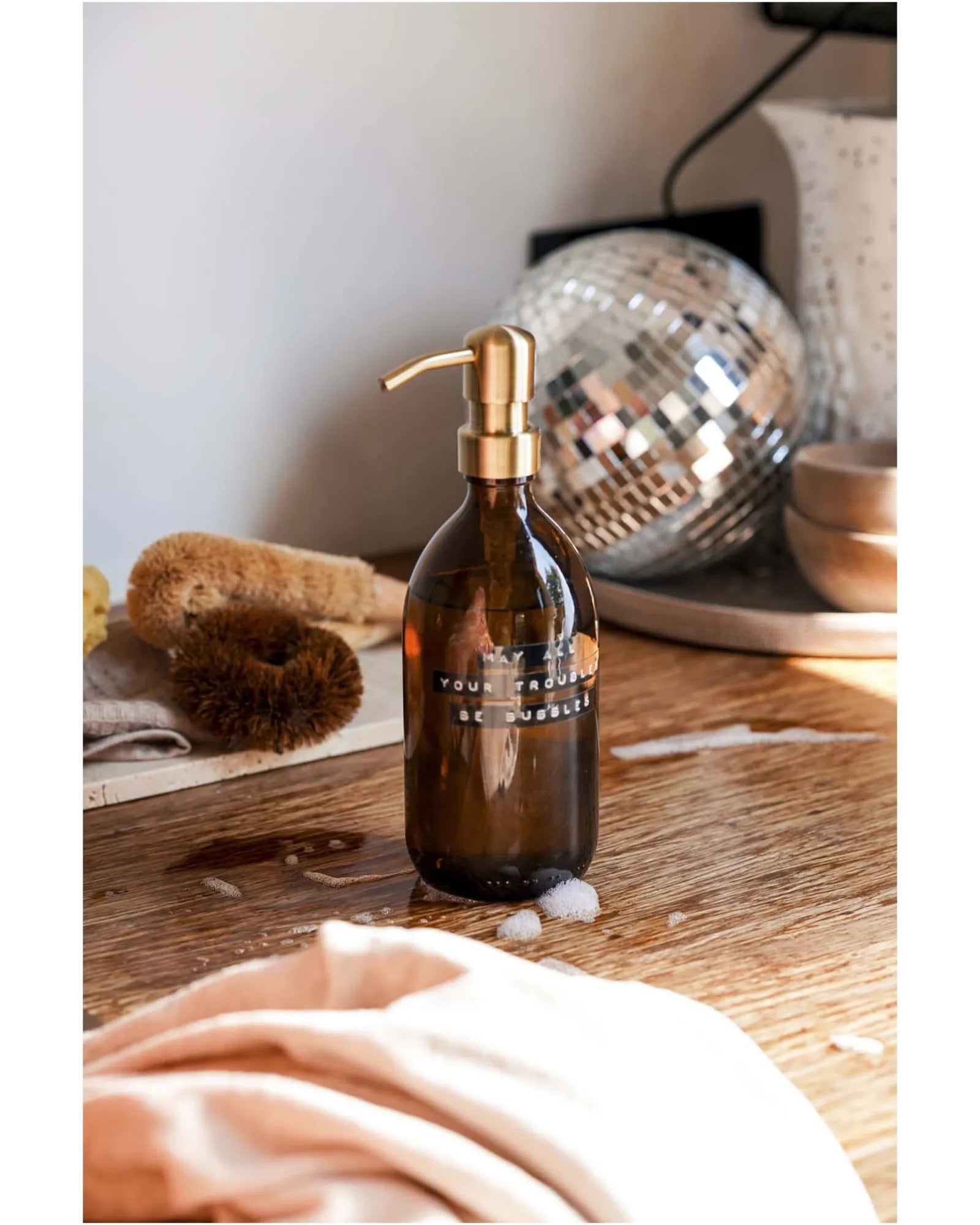 Dispenser sapone vetro 500ml acciaio inox da personalizzare - 5