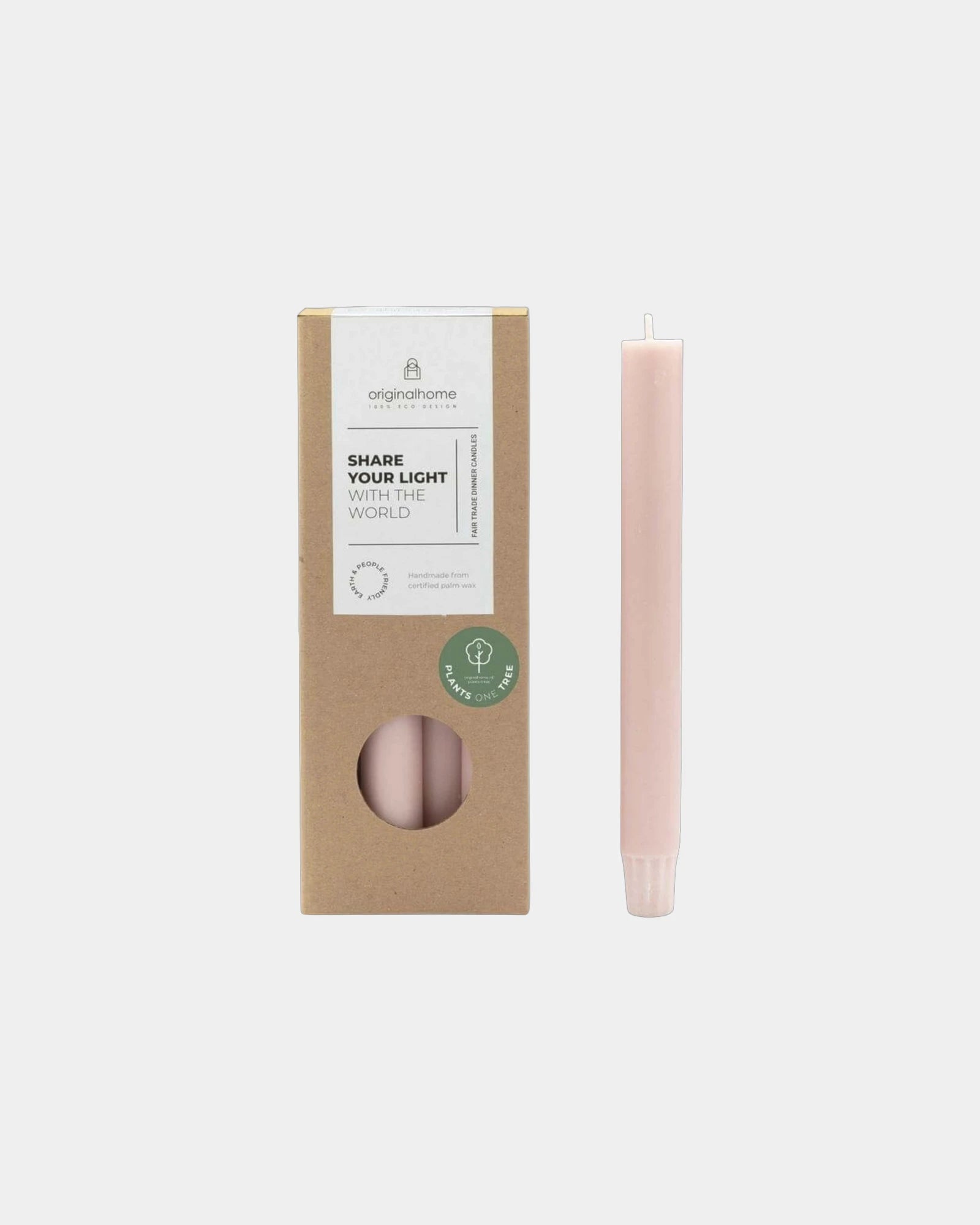 Candele naturali cera di palmisto set 10 da personalizzare - Rosa chiaro