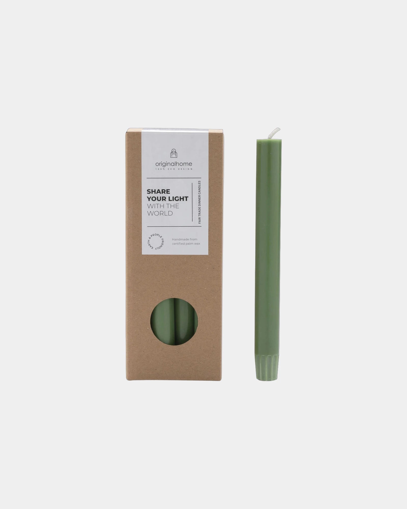 Candele naturali cera di palmisto set 10 da personalizzare - Verde Erica