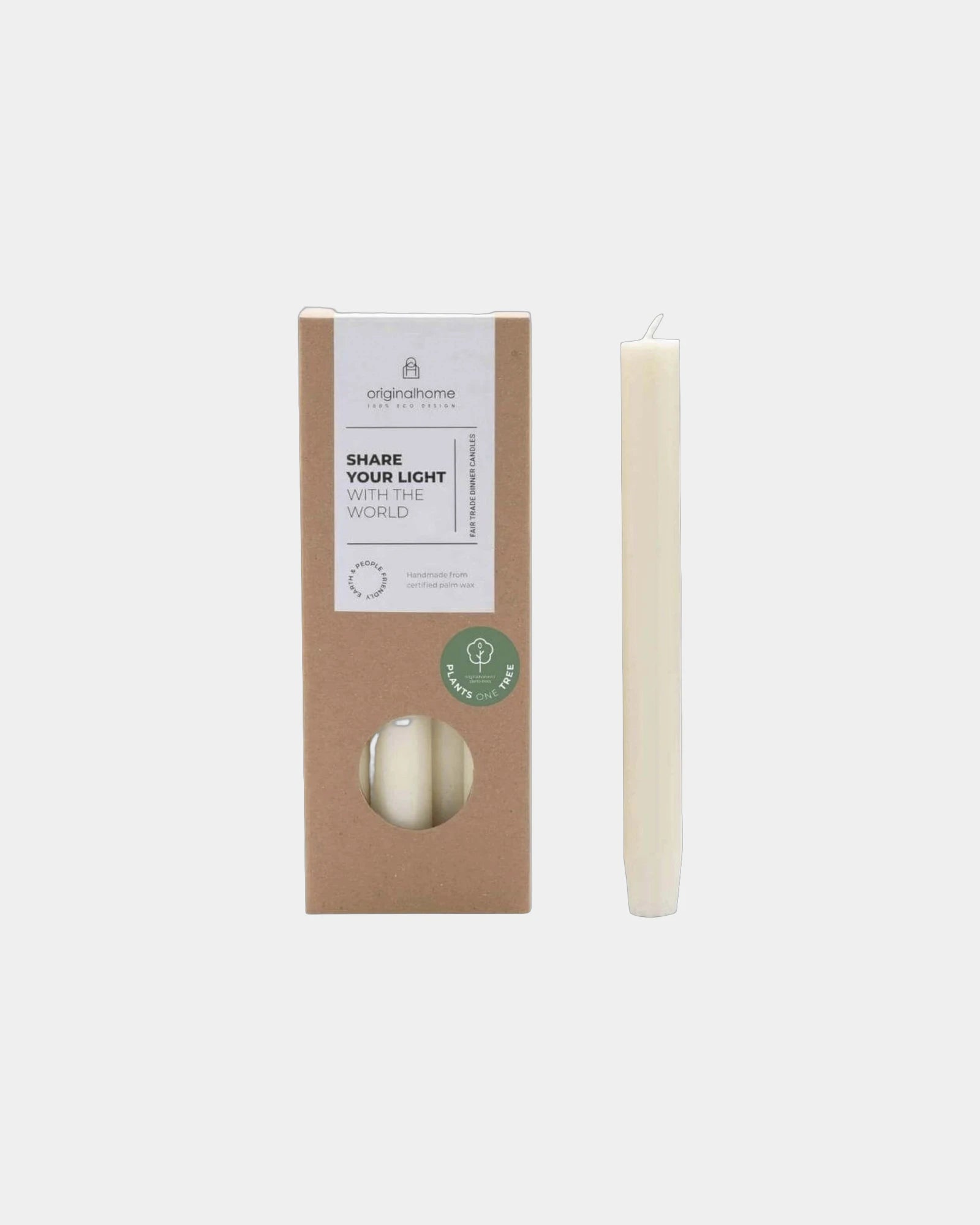 Candele naturali cera di palmisto set 10 da personalizzare - Bianco Panna