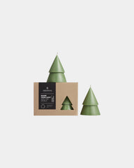 Candela naturale a forma di albero set 2 da personalizzare - Verde Erica