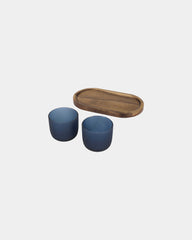 Vassoio legno acacia con tazze vetro Male da personalizzare - 4