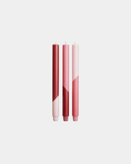 Candele righe diagonali cera vegetale set da 3 - 1
