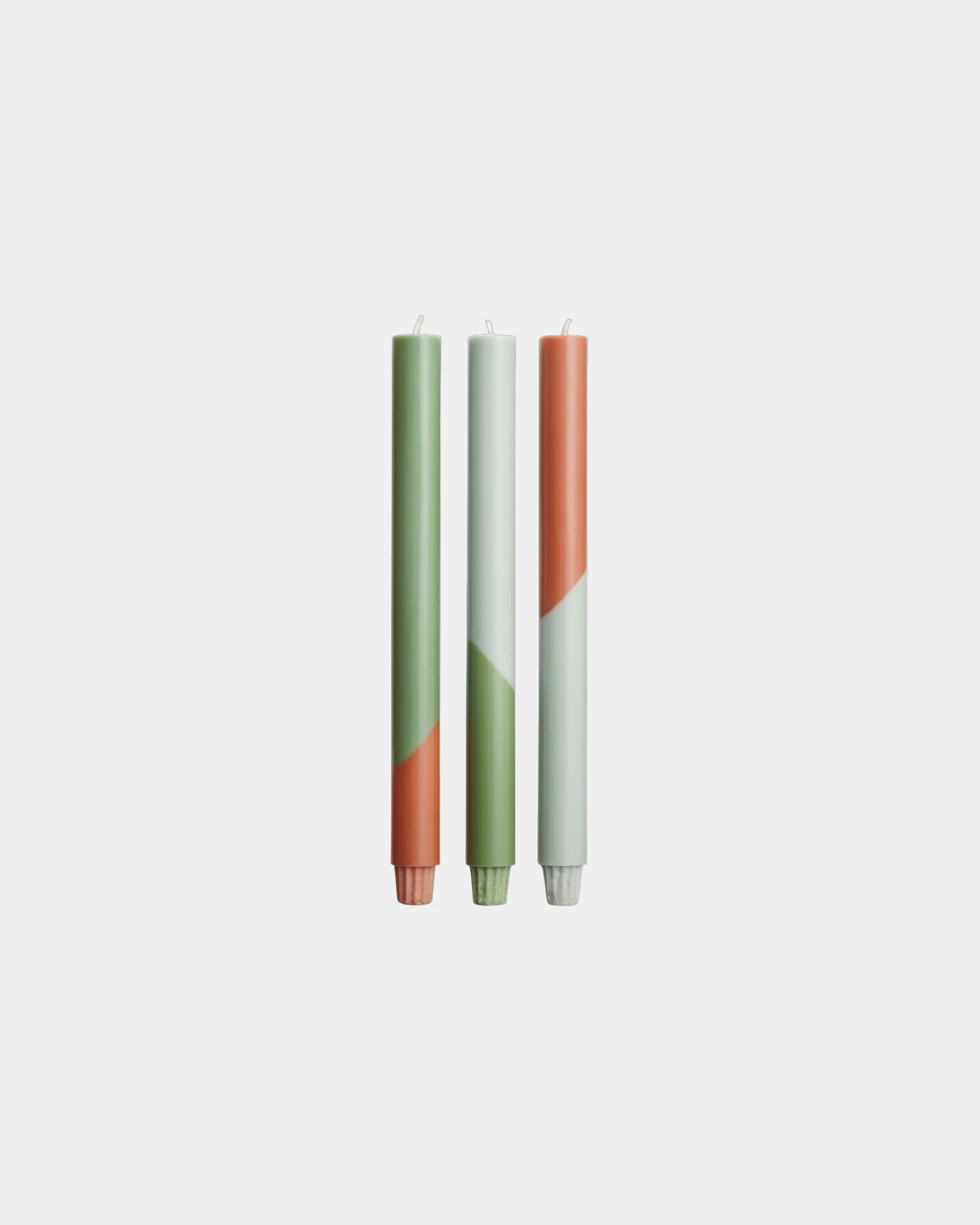 Candele righe diagonali cera vegetale set da 3 - 3