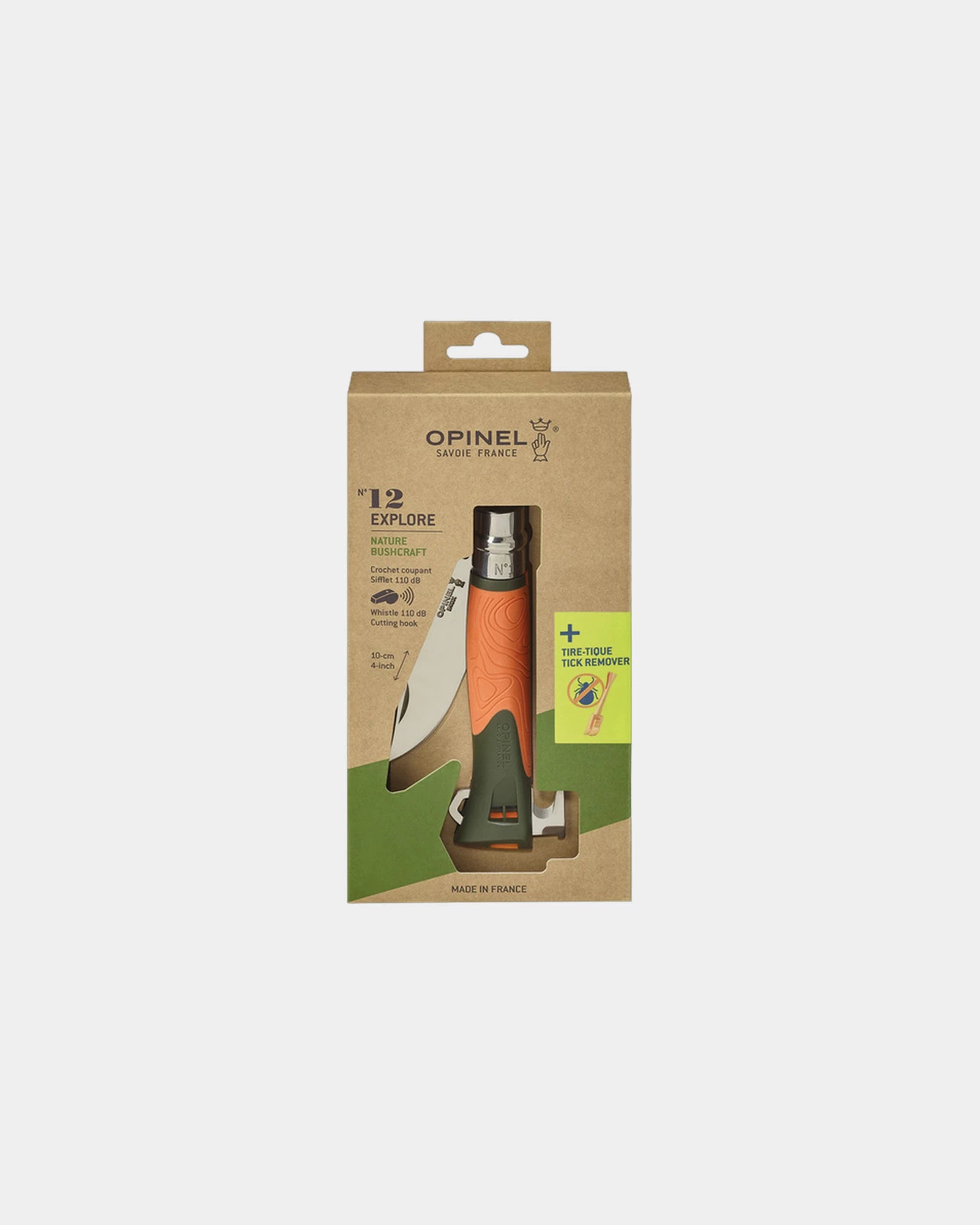 Coltello Opinel N°12 Explore acciaio inox da personalizzare - Arancione