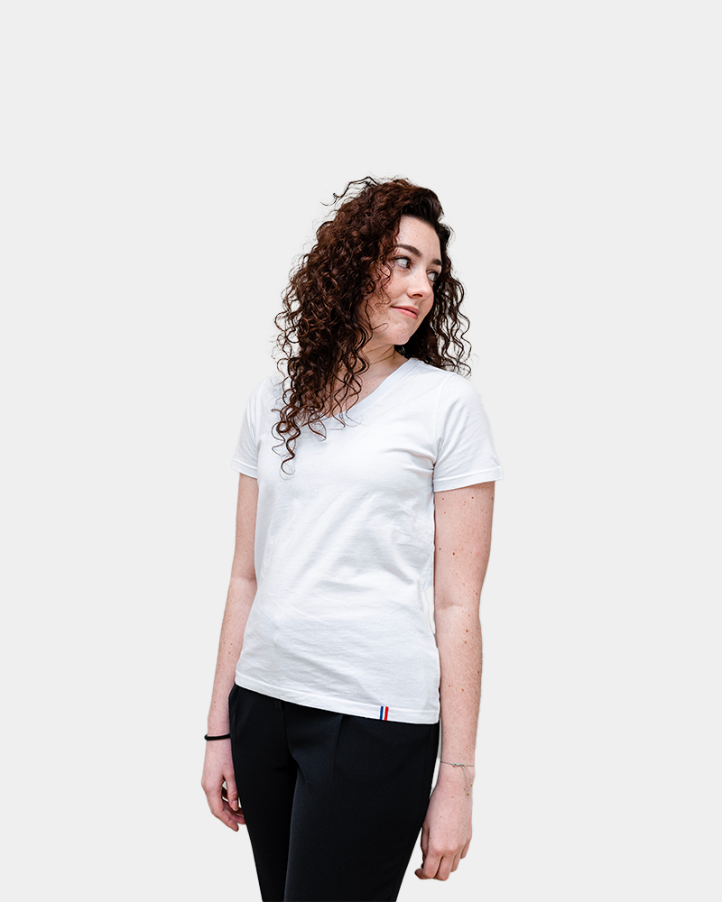 T-shirt donna scollo a V Made in France da personalizzare - 1