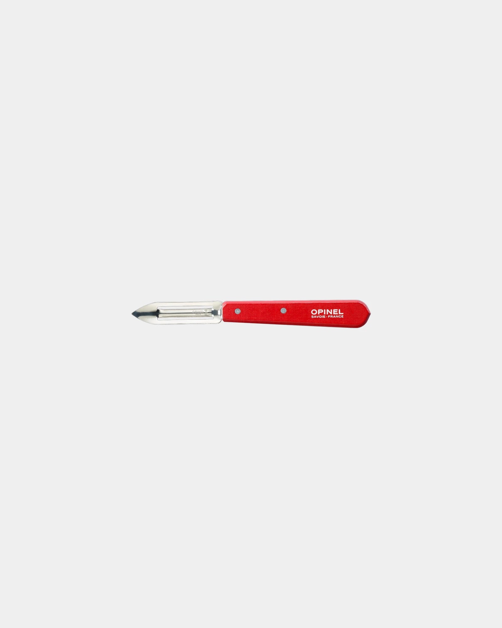 Pelapatate seghettato Opinel acciaio inox da personalizzare - Rosso