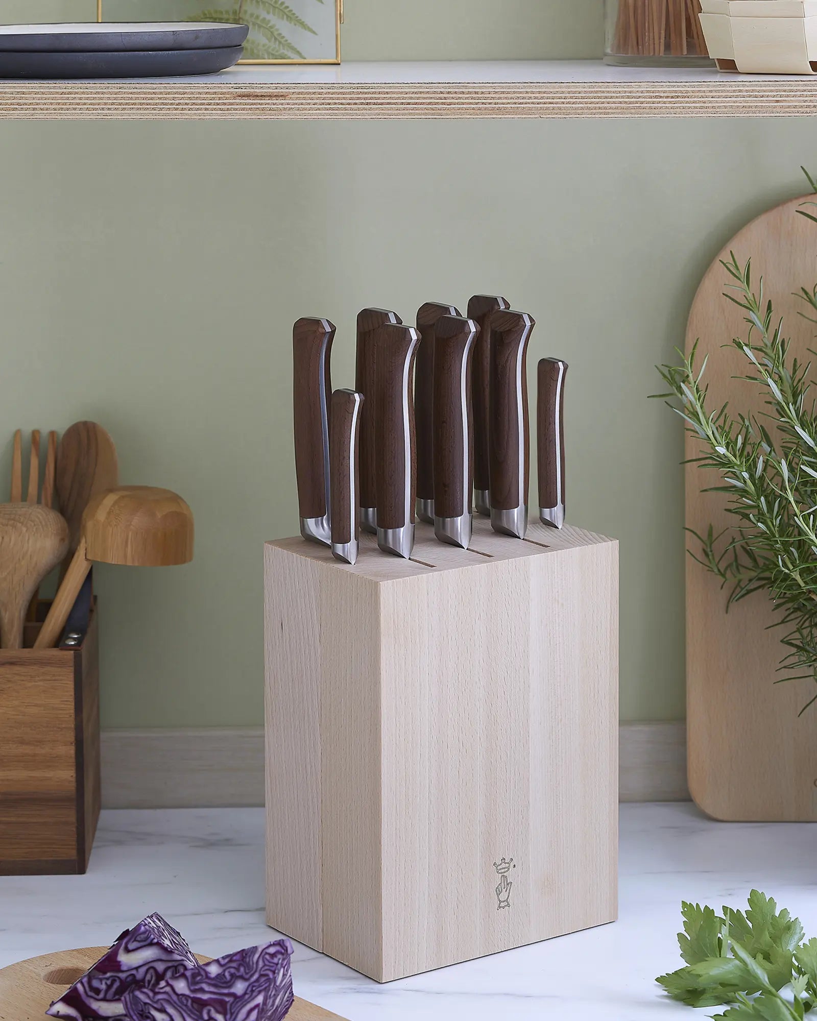 Blocco portacoltelli faggio Opinel 9 posti da personalizzare - 6