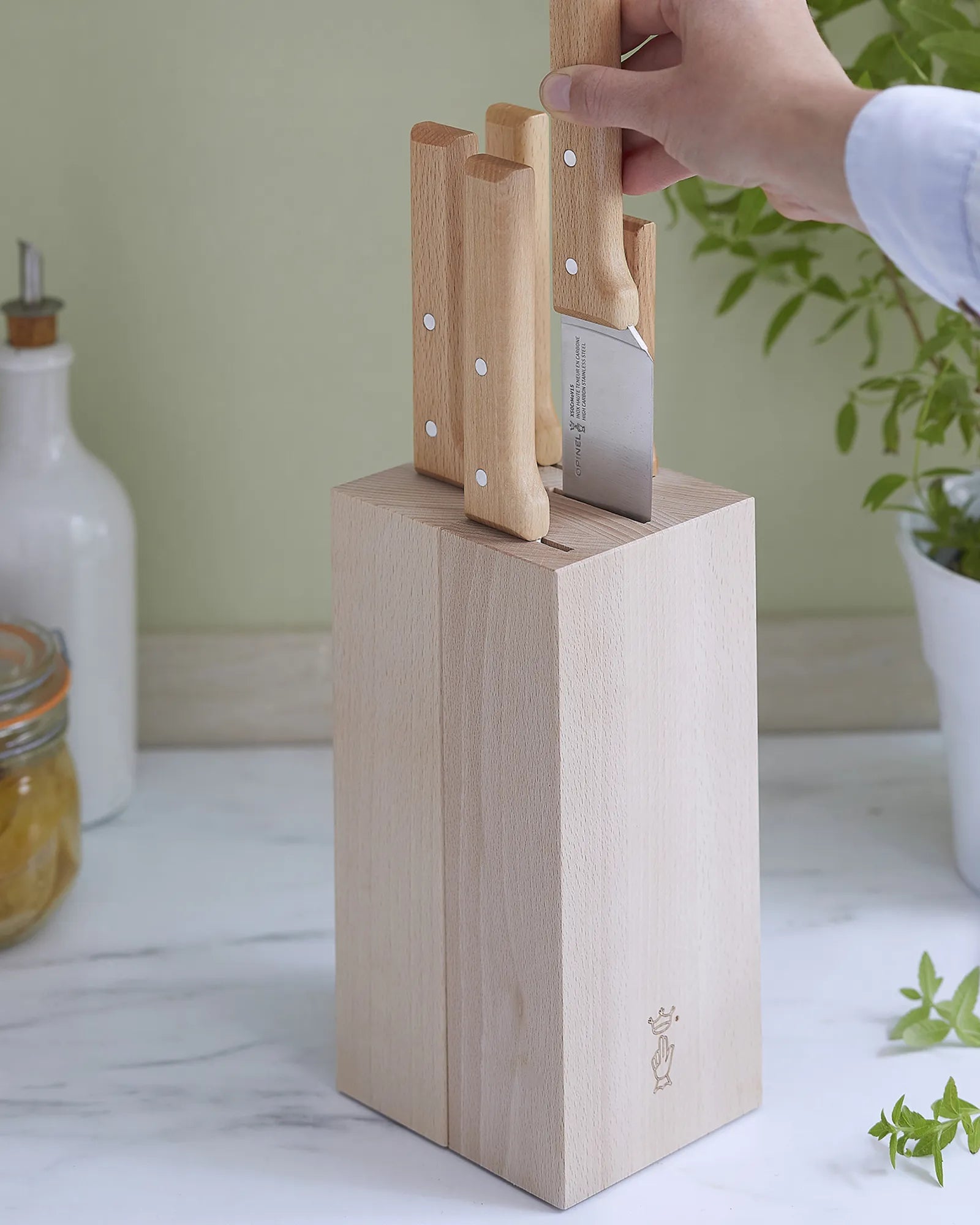 Blocco coltelli faggio Opinel da personalizzare - 3