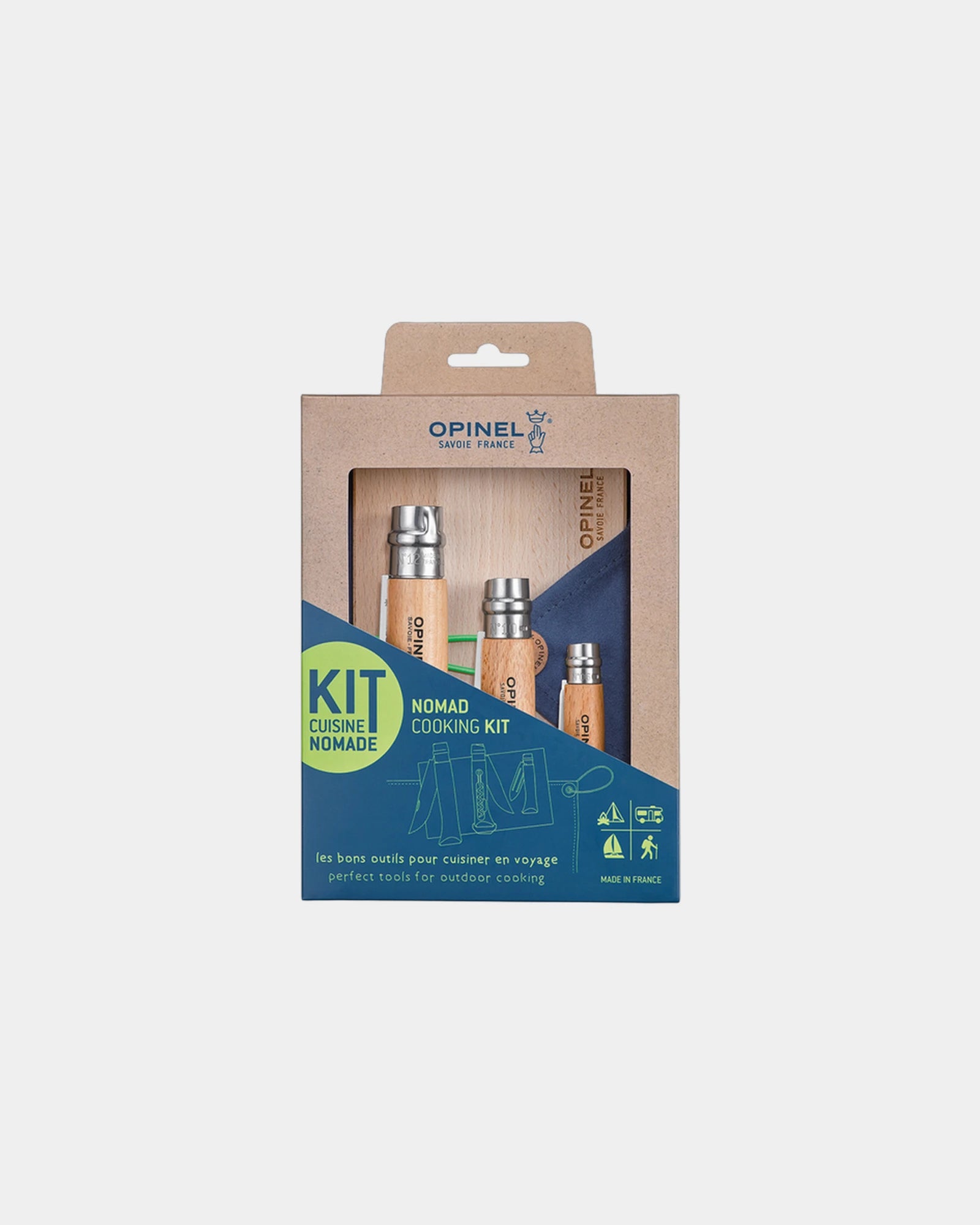 Kit cucina nomade acciaio Opinel N°10 da personalizzare - Beige
