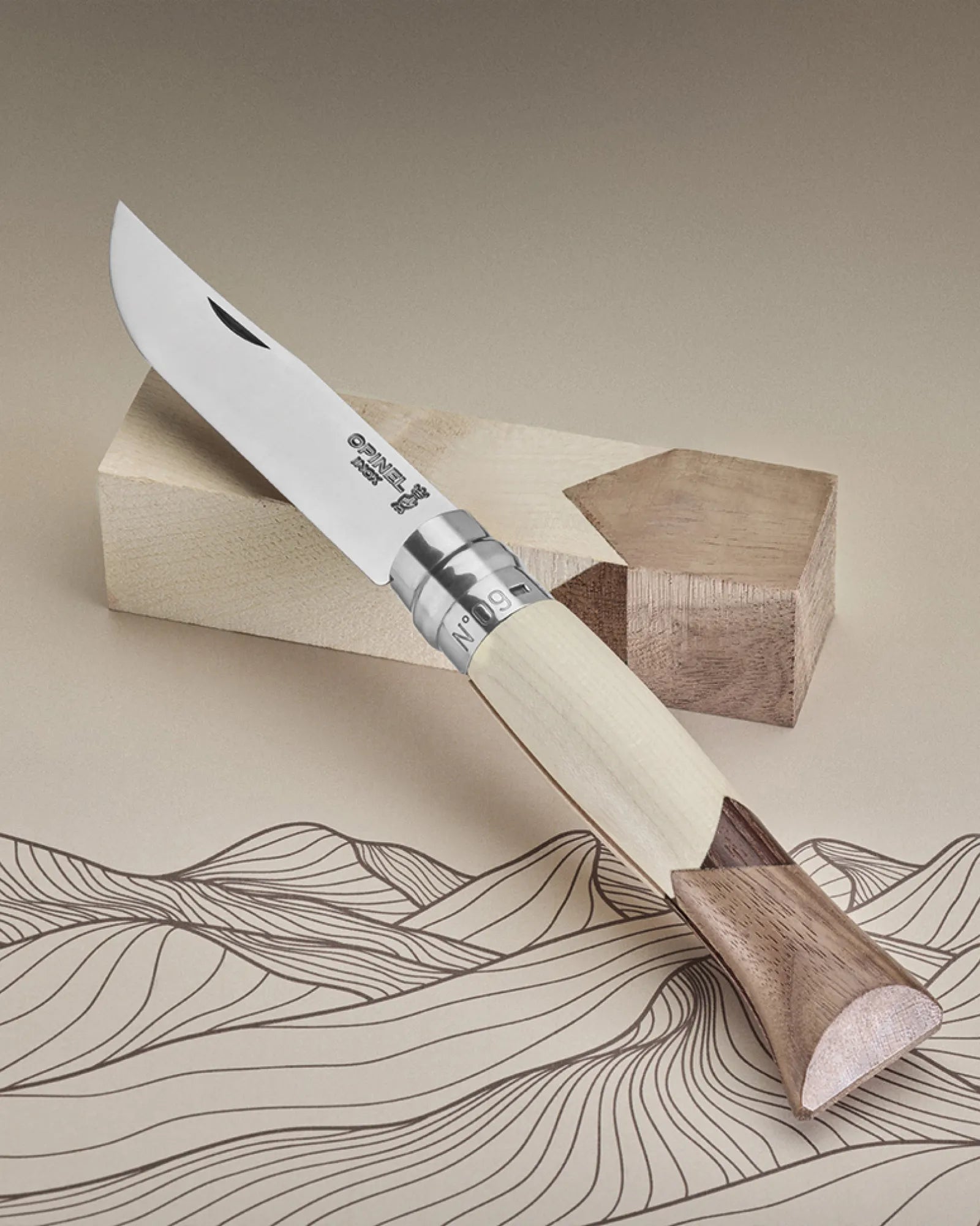 Coltello acciaio inox Opinel N°09 Cime da personalizzare - 4