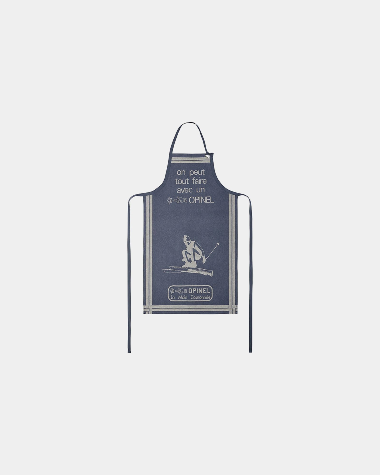 Grembiule cotone jacquard Opinel da personalizzare - Blu navy