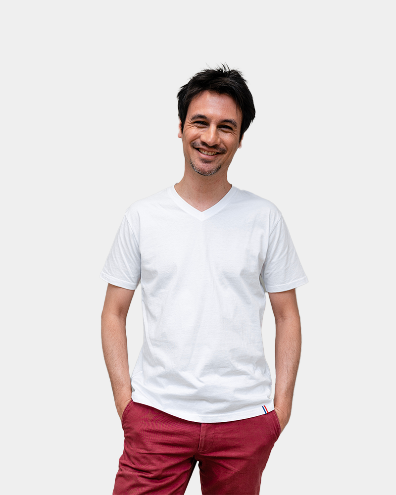 T-shirt uomo scollo a V Made in France da personalizzare - 8