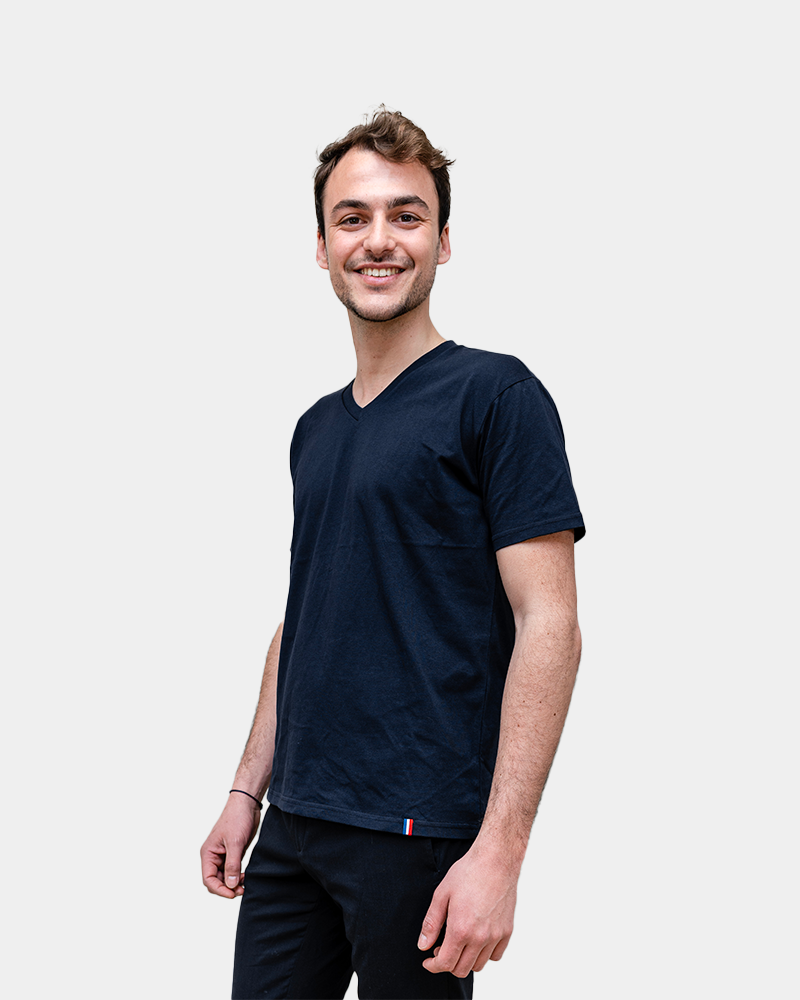 T-shirt uomo scollo a V Made in France da personalizzare - 1