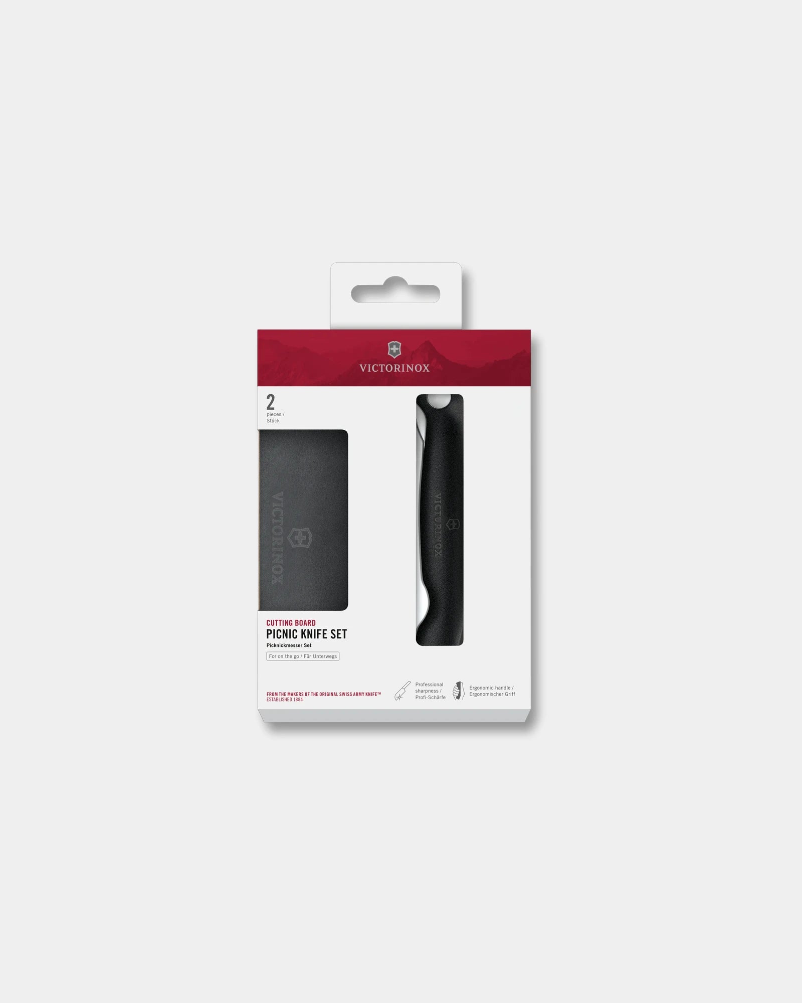 Set tagliere e coltello pic-nic Victorinox da personalizzare - Nero