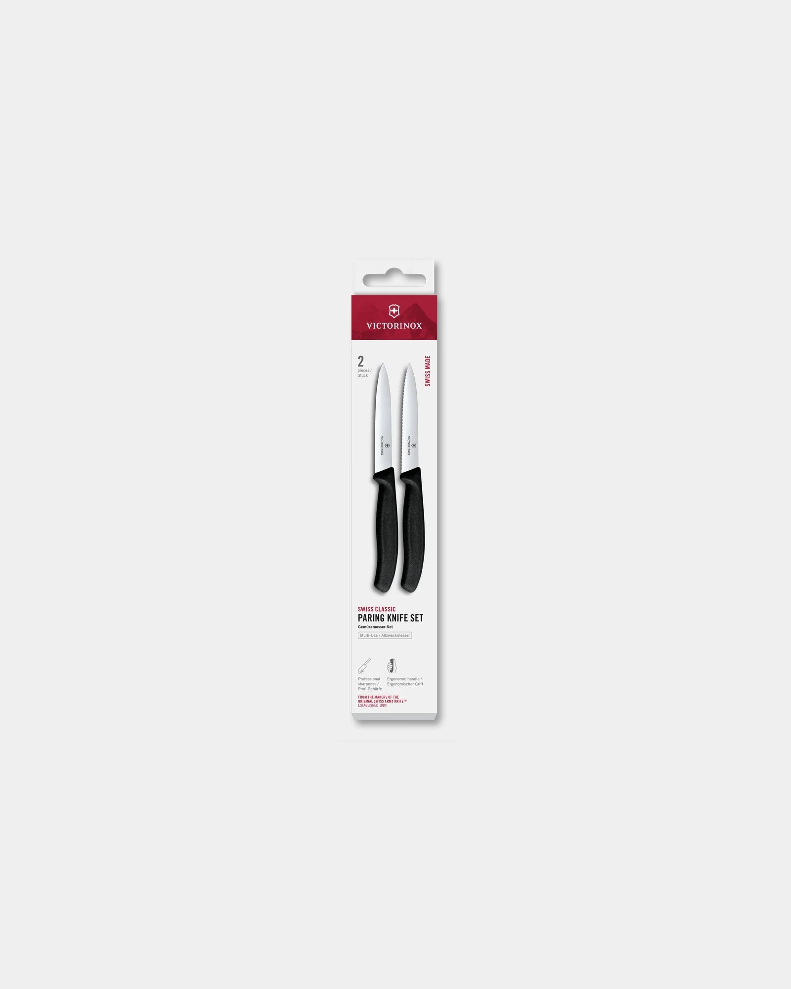 Set 2 coltelli Swiss Classic 10 cm da personalizzare - Nero
