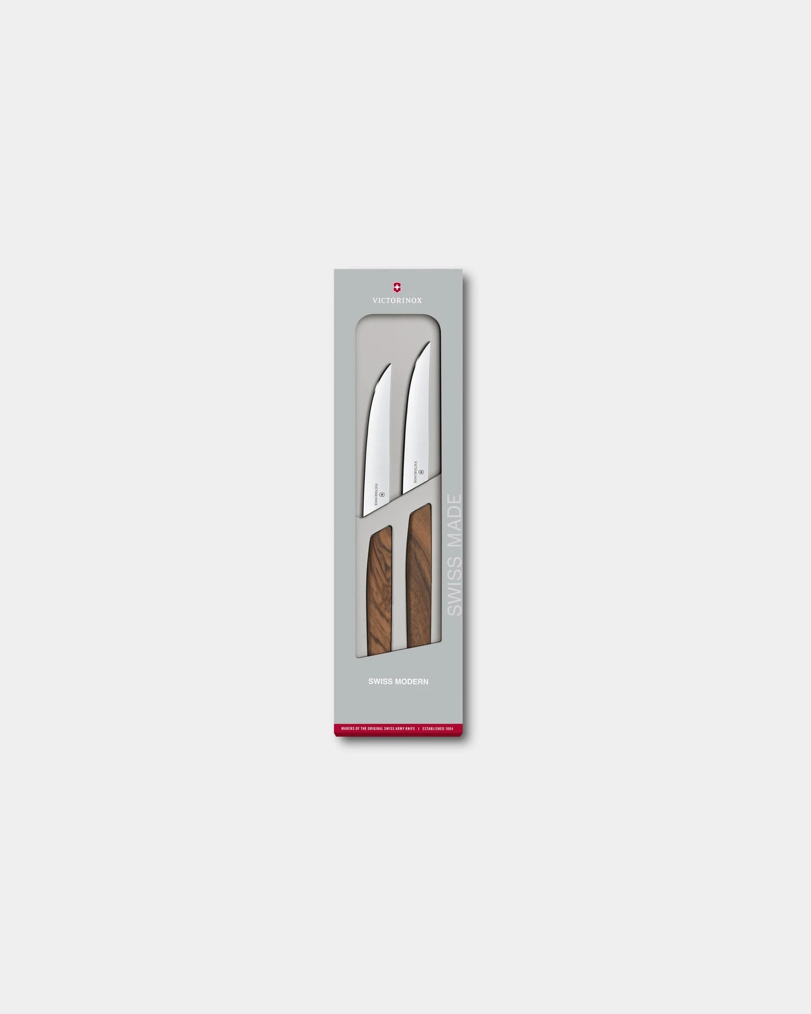 Set 2 coltelli bistecca Swiss Modern da personalizzare - Legno di noce